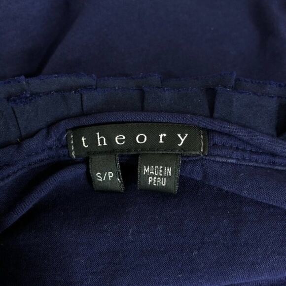 THEORY Navy Blue Top Womens Small Basics Timeless Normcore Corpcore Capsule Chic - Picture 6 of 7